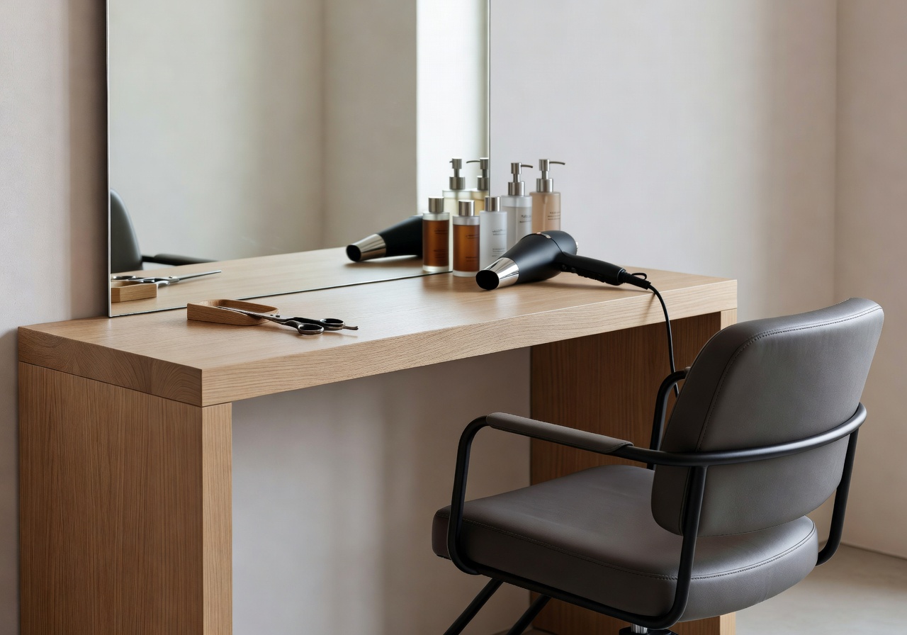 Detail of modern styling station