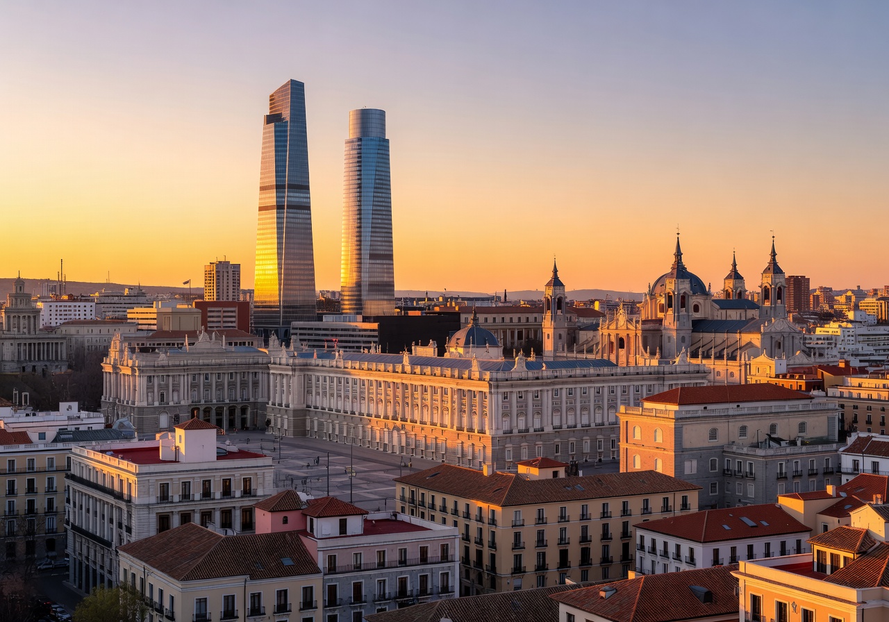 Madrid city skyline architecture
