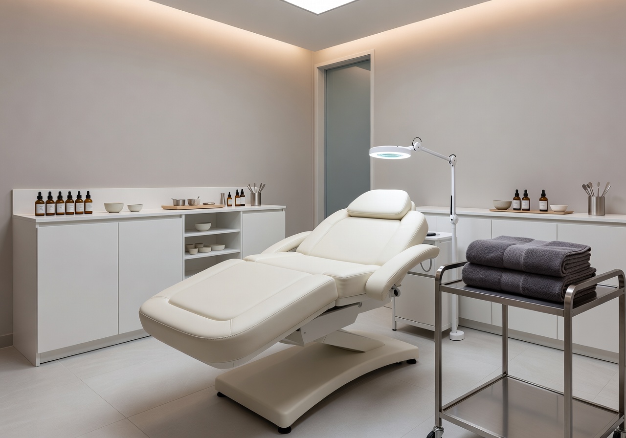 Main facial treatment room at The Lab Room spa