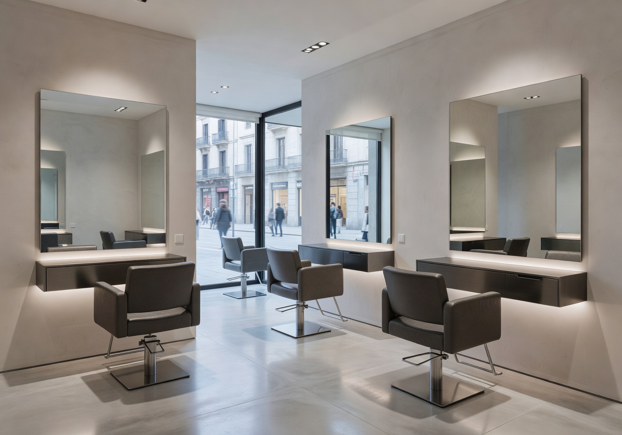 Modern aesthetic interior of Toni&Guy Barcelona