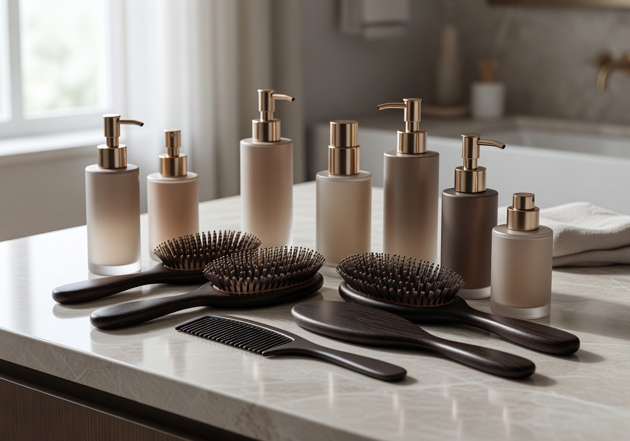 Premium haircare products and brushes