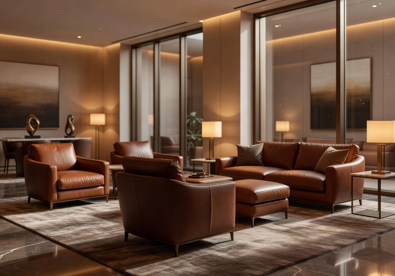 Waiting area with luxury seating